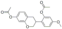 3-[2-(アセチルオキシ)-4-メトキシフェニル]-3,4-ジヒドロ-2H-1-ベンゾピラン-7-オールアセタート 化学構造式