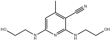 2,6-bis[(2-hydroxyethyl)amino]-4-methylnicotinonitrile Struktur