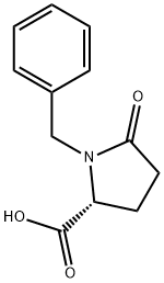 (R)-1-ベンジル-5-オキソピロリジン-2-カルボン酸 化学構造式