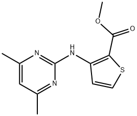 3-[(4,6-ジメチルピリミジン-2-イル)アミノ]チオフェン-2-カルボン酸メチル 化学構造式