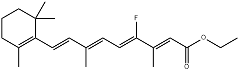ethyl (2E,4Z,6Z,8E)-4-fluoro-3,7-dimethyl-9-(2,6,6-trimethyl-1-cyclohe xenyl)nona-2,4,6,8-tetraenoate Struktur