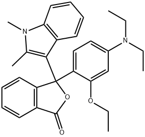 3-[4-(diethylamino)-2-ethoxyphenyl]-3-(1,2-dimethyl-1H-indol-3-yl)phthalide Struktur