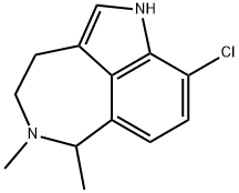 3,4,5,6-Tetrahydro-9-chloro-5,6-dimethyl-1H-azepino[5,4,3-cd]indole 结构式