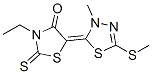 3-ethyl-5-[3-methyl-5-(methylthio)-1,3,4-thiadiazol-2(3H)-ylidene]rhodanine Structure