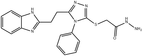 [[5-[2-(1H-Benzimidazol-2-yl)ethyl]-4-phenyl-4H-1,2,4-triazol-3-yl]thio]acetic acid hydrazide Structure