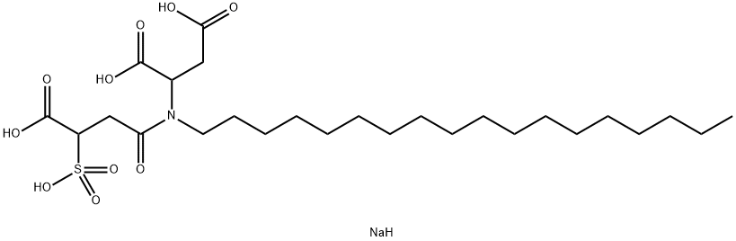 N-(3-羧基-3-磺基丙酰基)-N-十八烷基-DL-天冬氨酸四钠盐,38916-42-6,结构式