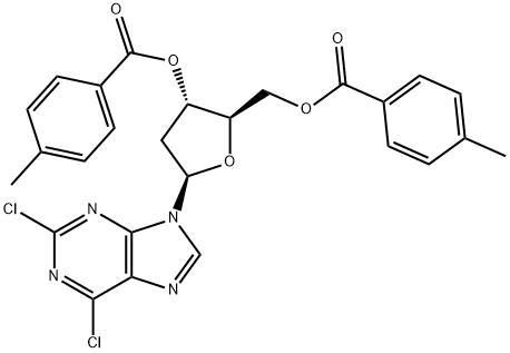 2,6-DICHLORO-9-(2-DEOXY-3,5,DI-O-(4-METHYLBENZOYL-BETA-D-ERYTHROPENTOFURANOSYL)-9H-PURINE) Structure