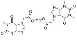 magnesium 1,2,3,6-tetrahydro-1,3-dimethyl-2,6-dioxo-7H-purine-7-acetate Struktur