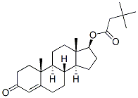 3,3-ジメチル酪酸3-オキソアンドロスタ-4-エン-17β-イル 化学構造式