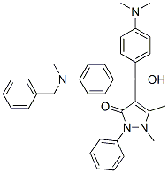 4-[[4-(Dimethylamino)phenyl]hydroxy[4-[methyl(phenylmethyl)amino]phenyl]methyl]-1,2-dihydro-1,5-dimethyl-2-phenyl-3H-pyrazol-3-one Struktur