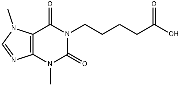1H-Purine-1-pentanoic acid, 2,3,6,7-tetrahydro-3,7-dimethyl-2,6-dioxo-, 38975-44-9, 结构式