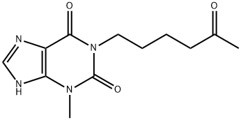 1-(5-酮己基)-3-甲基黄嘌呤, 38975-46-1, 结构式