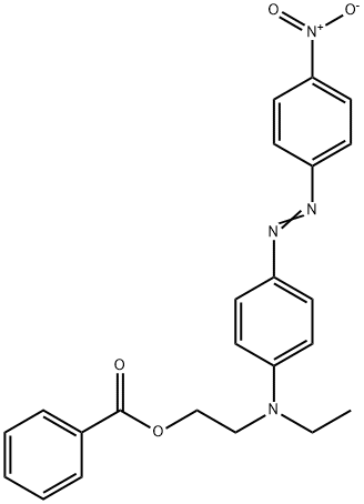 安息香酸2-[エチル[4-[(4-ニトロフェニル)アゾ]フェニル]アミノ]エチル 化学構造式