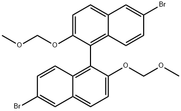 6,6′-ジブロモ-1,1′-ビ[2-(メトキシメトキシ)ナフタレン] 化学構造式