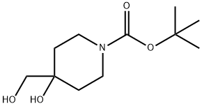 1-BOC-4-HYDROXY-4-(HYDROXYMETHYL)-PIPERIDINE 化学構造式