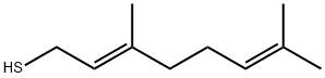 (E)-3,7-ジメチル-2,6-オクタジエン-1-チオール 化学構造式