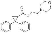 Cyclopropanecarboxylic acid, 2,2-diphenyl-, 2-(4-morpholinyl)ethyl est er Struktur