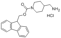 4-(アミノメチル)-1-N-FMOC-ピペリジン HCL 化学構造式