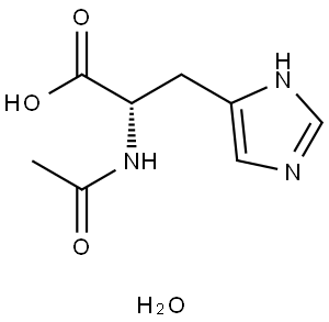 N-アセチル-L-ヒスチジン一水和物 化学構造式