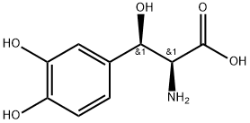 rac-(2S*,3R*)-2-アミノ-3-(3,4-ジヒドロキシフェニル)-3-ヒドロキシプロピオン酸 化学構造式