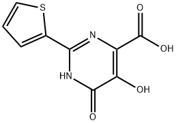 5,6-二羟基-2-噻吩-2-基-嘧啶-4-甲酸, 391680-79-8, 结构式