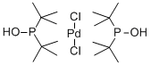 DIHYDROGEN DICHLOROBIS(DI-T-BUTYLPHOSPHINITO-KP)PALLADATE(2-) Struktur