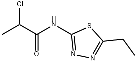 2-クロロ-N-(5-エチル-1,3,4-チアジアゾール-2-イル)プロパンアミド 化学構造式