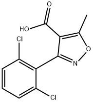 3-(2,6-二氯苯基)-5-甲基异恶唑-4-羧酸 结构式