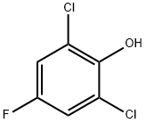 2,6-ジクロロ-4-フルオロフェノール 化学構造式