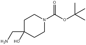 tert-butyl 4-(aminomethyl)-4-hydroxypiperidine-1-carboxylate Struktur