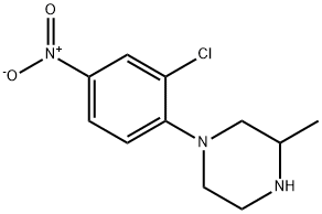 1-(2-Chloro-4-nitrophenyl)-3-methylpiperazine Struktur