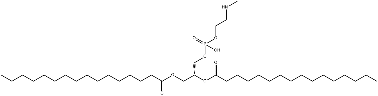 1,2-二棕榈酰-SN-甘油-3-二氧磷基-(N-甲基)-乙醇胺 结构式