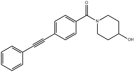 4-Hydroxypiperidin-1-yl-((4-phenylethynyl)phenyl)Methanone, 393110-43-5, 结构式