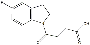 4-(5-フルオロ-2,3-ジヒドロ-1H-インドール-1-イル)-4-オキソブタン酸 化学構造式