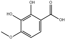 2,3-ジヒドロキシ-4-メトキシ安息香酸 化学構造式