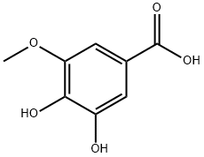 3,4-ジヒドロキシ-5-メトキシ安息香酸 化学構造式
