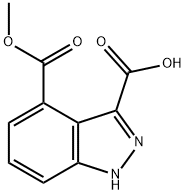 1H-インダゾール-3,4-ジカルボン酸4-メチルエステル 化学構造式