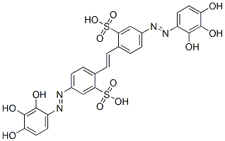 2,2'-(1,2-Ethenediyl)bis[5-[(2,3,4-trihydroxyphenyl)azo]benzenesulfonic acid] Struktur