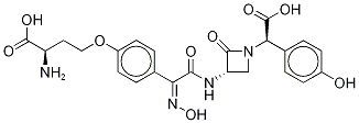 (3S,αR)-3-[[[4-[(R)-3-Amino-3-carboxypropoxy]phenyl]-[(Z)-hydroxyimino]acetyl]amino]-α-(4-hydroxyphenyl)-2-oxo-1-azetidineacetic acid Structure