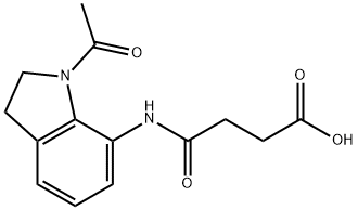 4-[(1-アセチル-2,3-ジヒドロ-1H-インドール-7-イル)アミノ]-4-オキソブタン酸 化学構造式