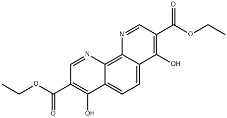 4,7-ジヒドロキシ-1,10-フェナントロリン-3,8-ジカルボン酸ジエチル 化学構造式