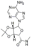 (3aR,4S,6aS)-6-(6-Amino-purin-9-yl)-2,2-dimethyl-tetrahydro-furo[3,4-d][1,3]dioxole-4-carboxylic acid methylamide Struktur