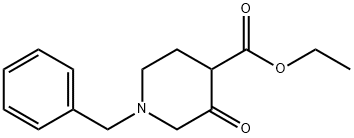 3-オキソ-1-(フェニルメチル)-4-ピペリジンカルボン酸エチル 化学構造式