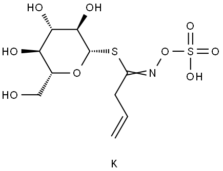 黑介子硫苷酸钾, 3952-98-5, 结构式