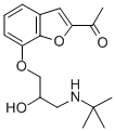 1-[7-[3-(tert-ブチルアミノ)-2-ヒドロキシプロポキシ]-2-ベンゾフラニル]エタノン 化学構造式