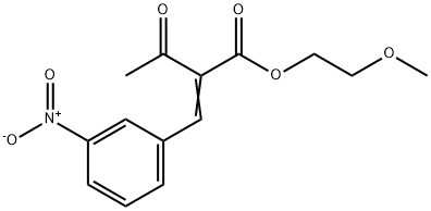 2-[(3-ニトロフェニル)メチレン]-3-オキソブタン酸2-メトキシエチル 化学構造式