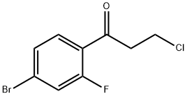 1-(4-ブロモ-2-フルオロフェニル)-3-クロロ-1-プロパノン 化学構造式