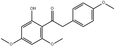 2'-ヒドロキシ-4',6'-ジメトキシ-2-(4-メトキシフェニル)アセトフェノン 化学構造式