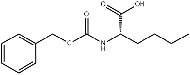 (S)-2-[[(ベンジルオキシ)カルボニル]アミノ]ヘキサン酸 化学構造式