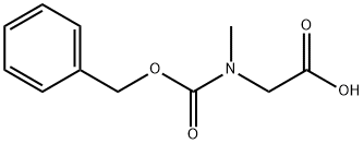 N-(ベンジルオキシカルボニル)-N-メチルグリシン 化学構造式